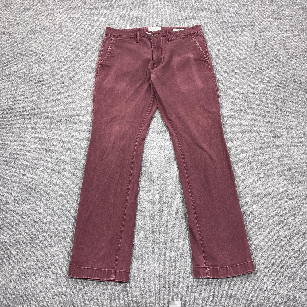 Goodfellow & Co Pants Mens 32x30 Burgundy Hennepin Chino Slim Fit Stretch Casual